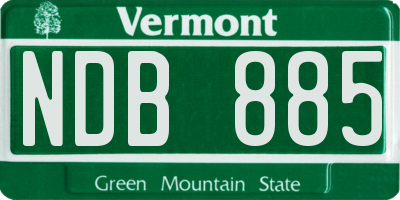 VT license plate NDB885