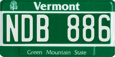 VT license plate NDB886