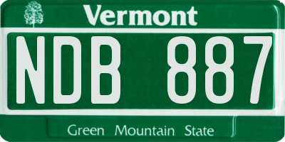 VT license plate NDB887