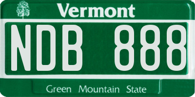 VT license plate NDB888