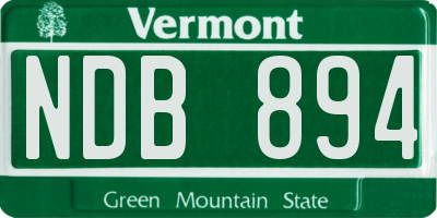 VT license plate NDB894