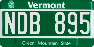 VT license plate NDB895