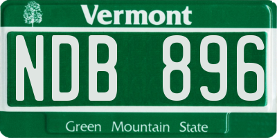 VT license plate NDB896