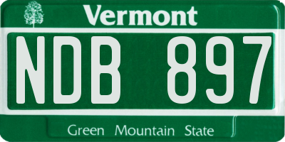 VT license plate NDB897