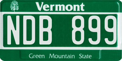 VT license plate NDB899