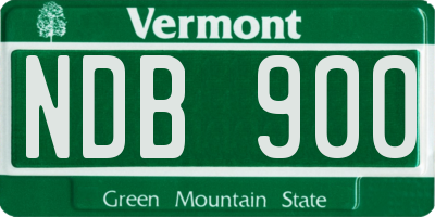 VT license plate NDB900