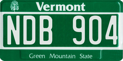 VT license plate NDB904
