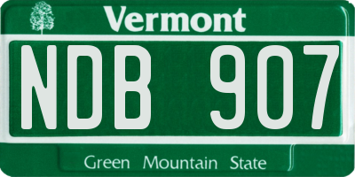 VT license plate NDB907