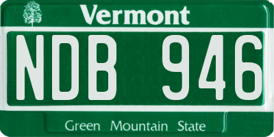 VT license plate NDB946
