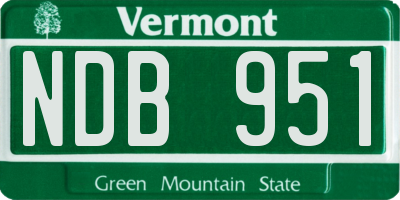 VT license plate NDB951
