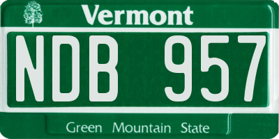 VT license plate NDB957