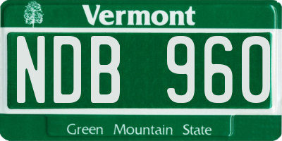 VT license plate NDB960