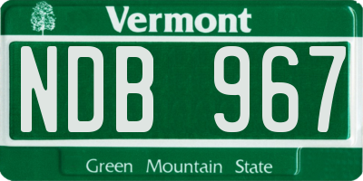 VT license plate NDB967