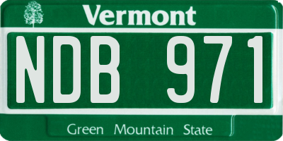 VT license plate NDB971