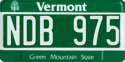 VT license plate NDB975