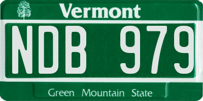 VT license plate NDB979