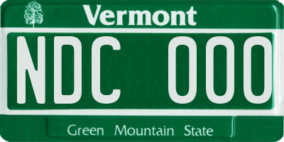 VT license plate NDC000