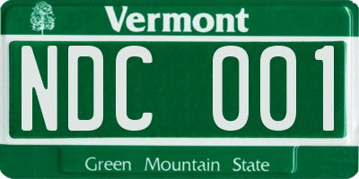 VT license plate NDC001