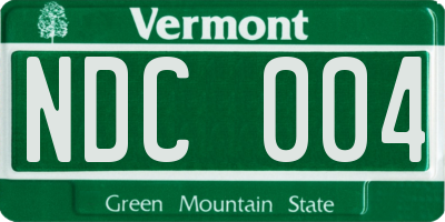 VT license plate NDC004