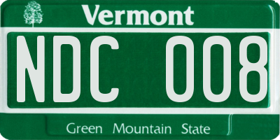 VT license plate NDC008