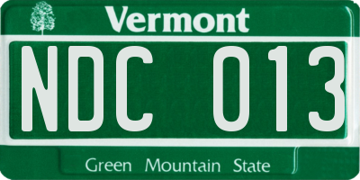 VT license plate NDC013