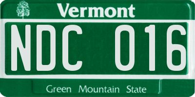 VT license plate NDC016