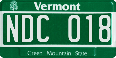 VT license plate NDC018
