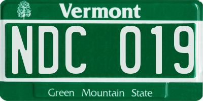 VT license plate NDC019