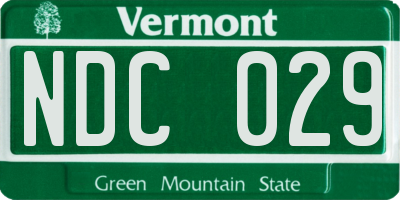 VT license plate NDC029