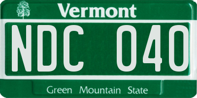 VT license plate NDC040