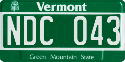 VT license plate NDC043