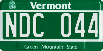 VT license plate NDC044