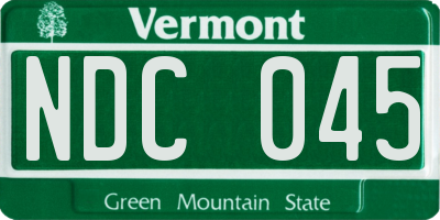 VT license plate NDC045