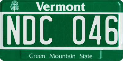 VT license plate NDC046