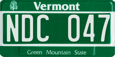 VT license plate NDC047