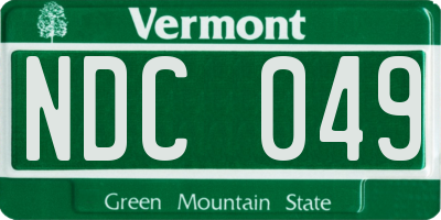 VT license plate NDC049