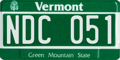VT license plate NDC051