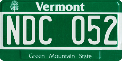 VT license plate NDC052