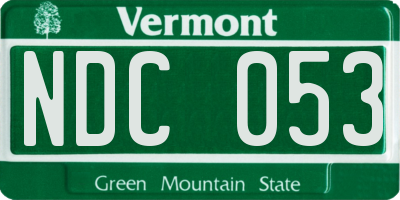 VT license plate NDC053