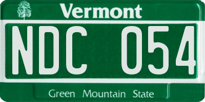 VT license plate NDC054