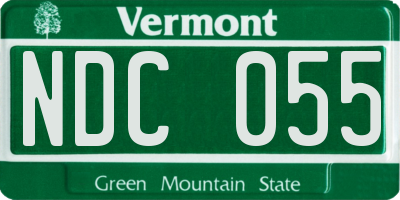 VT license plate NDC055