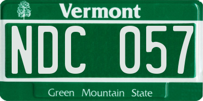 VT license plate NDC057
