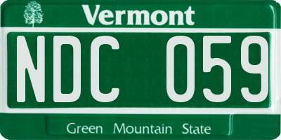 VT license plate NDC059