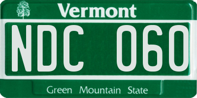VT license plate NDC060