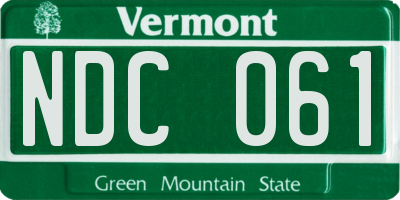 VT license plate NDC061
