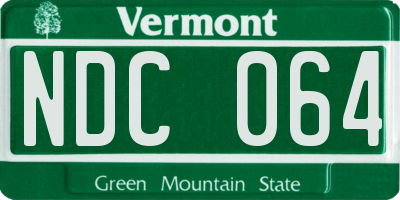 VT license plate NDC064
