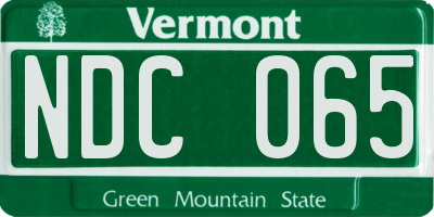 VT license plate NDC065