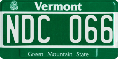 VT license plate NDC066