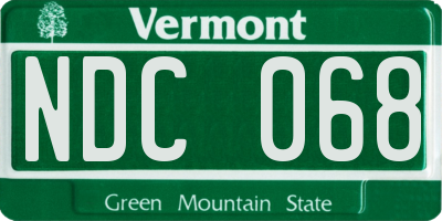 VT license plate NDC068