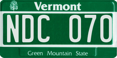 VT license plate NDC070